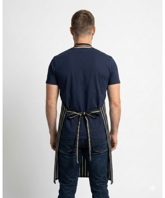 New Black And White Apron Rear View