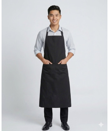 New Bib Black Long 2 Pocket