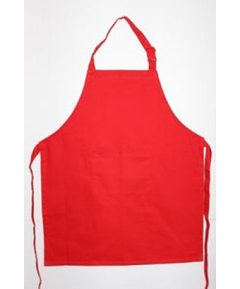 Childrens Red Bib Apron With Front Pocket
