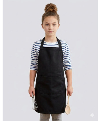 New Black Apron Child Grey Back