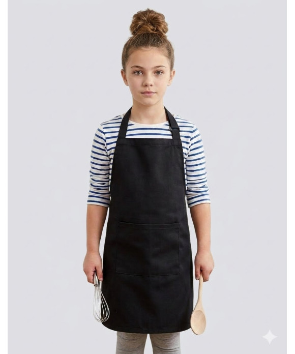 New Black Apron Child Grey Back