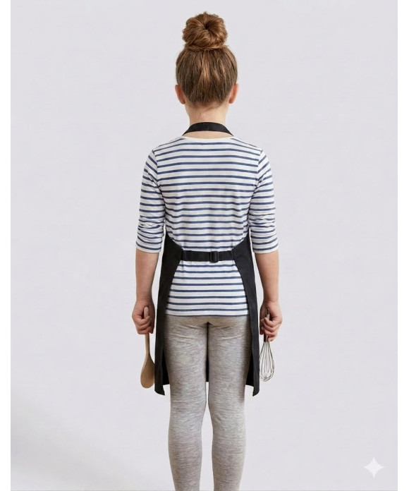 New Black Apron Child Rear Grey Back
